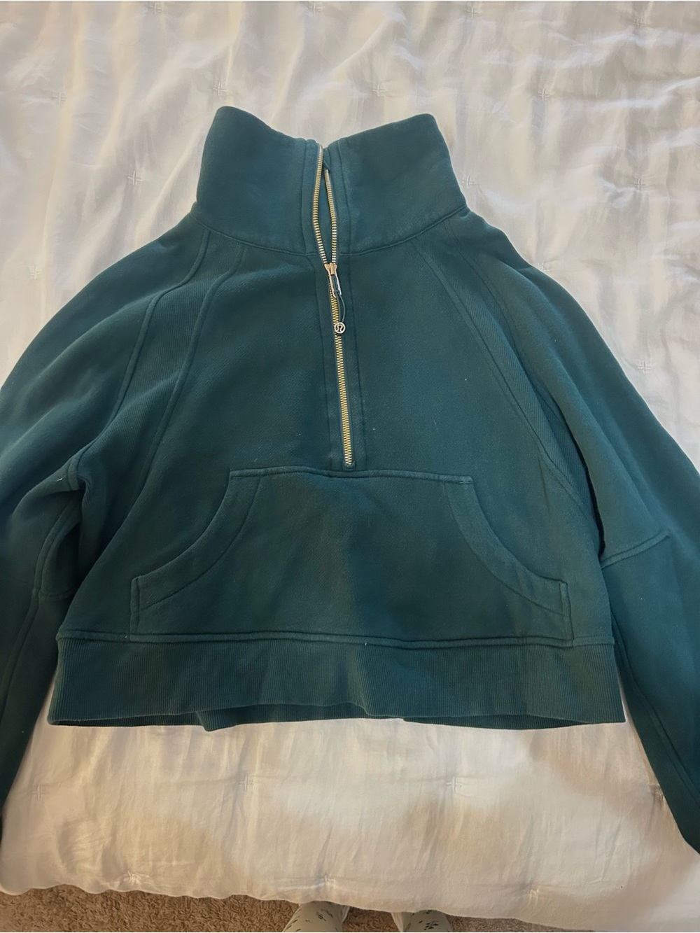 lululemon athletica Teal Half-Zip Pullover with Gold Zipper